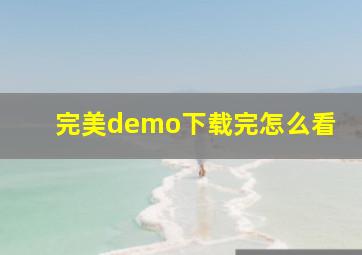 完美demo下载完怎么看