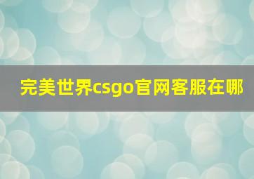 完美世界csgo官网客服在哪