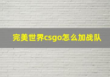 完美世界csgo怎么加战队