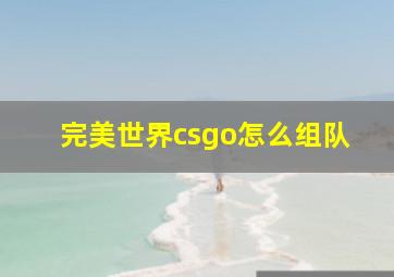 完美世界csgo怎么组队