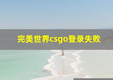 完美世界csgo登录失败