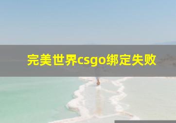 完美世界csgo绑定失败