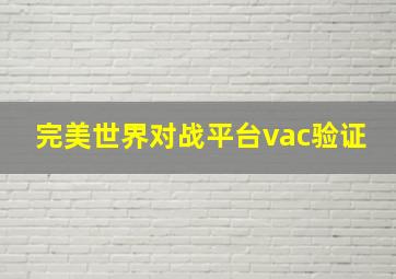 完美世界对战平台vac验证