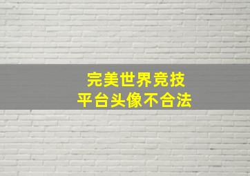 完美世界竞技平台头像不合法