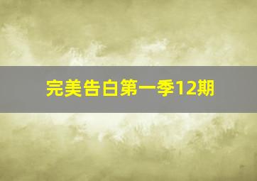 完美告白第一季12期