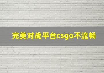 完美对战平台csgo不流畅