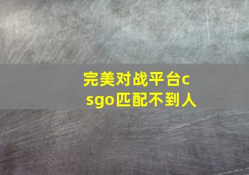 完美对战平台csgo匹配不到人