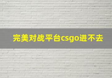 完美对战平台csgo进不去