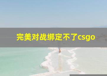 完美对战绑定不了csgo