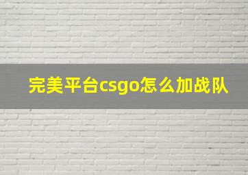 完美平台csgo怎么加战队