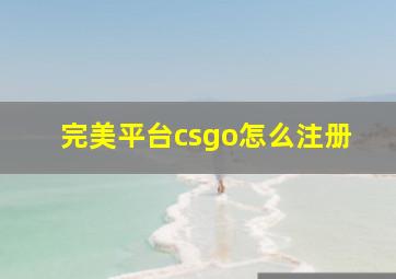 完美平台csgo怎么注册