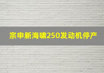 宗申新海啸250发动机停产