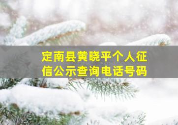 定南县黄晓平个人征信公示查询电话号码