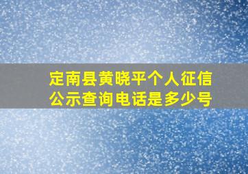 定南县黄晓平个人征信公示查询电话是多少号