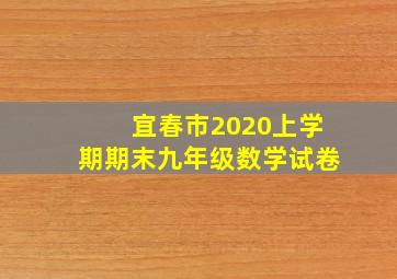 宜春市2020上学期期末九年级数学试卷