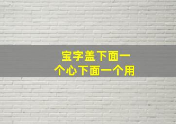 宝字盖下面一个心下面一个用