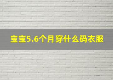 宝宝5.6个月穿什么码衣服