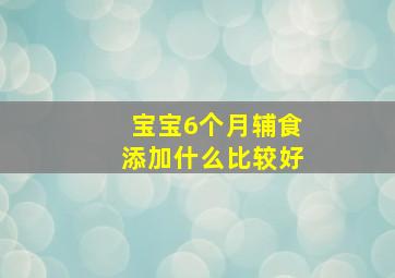 宝宝6个月辅食添加什么比较好