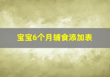 宝宝6个月辅食添加表