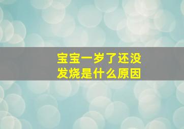 宝宝一岁了还没发烧是什么原因