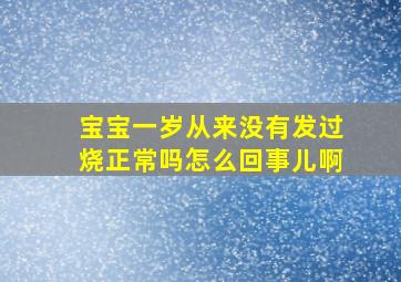 宝宝一岁从来没有发过烧正常吗怎么回事儿啊