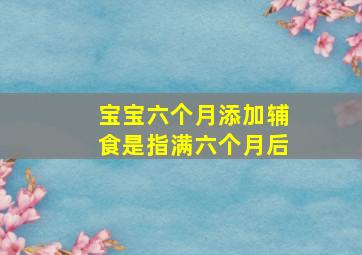 宝宝六个月添加辅食是指满六个月后