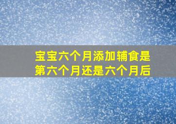 宝宝六个月添加辅食是第六个月还是六个月后