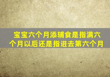 宝宝六个月添辅食是指满六个月以后还是指进去第六个月