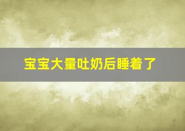 宝宝大量吐奶后睡着了