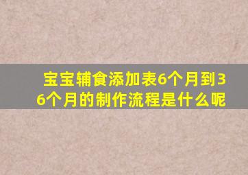 宝宝辅食添加表6个月到36个月的制作流程是什么呢