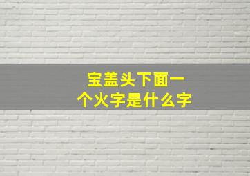 宝盖头下面一个火字是什么字