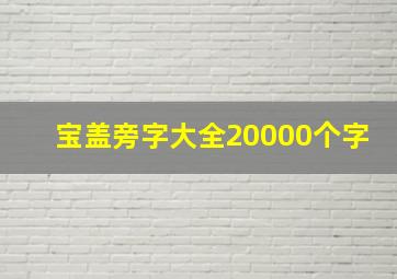 宝盖旁字大全20000个字