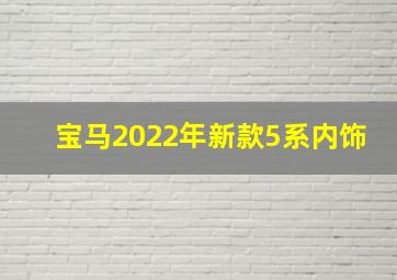 宝马2022年新款5系内饰