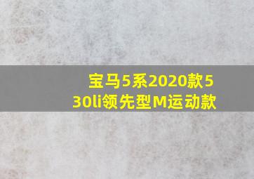 宝马5系2020款530li领先型M运动款