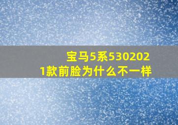 宝马5系5302021款前脸为什么不一样