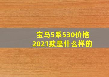 宝马5系530价格2021款是什么样的