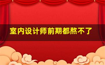 室内设计师前期都熬不了