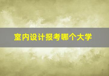 室内设计报考哪个大学