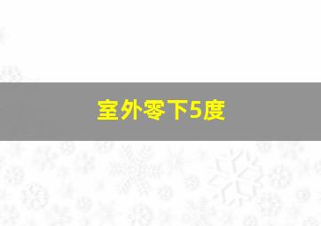 室外零下5度