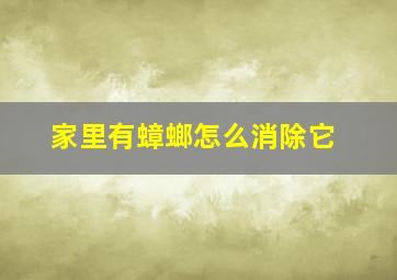 家里有蟑螂怎么消除它