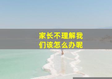 家长不理解我们该怎么办呢