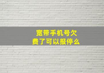 宽带手机号欠费了可以报停么