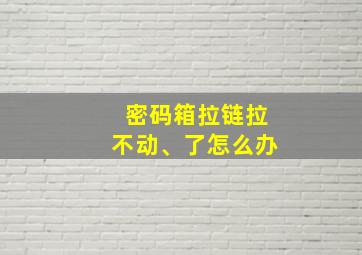 密码箱拉链拉不动、了怎么办