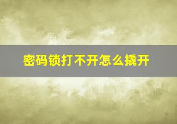 密码锁打不开怎么撬开