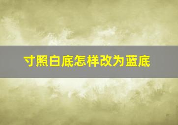 寸照白底怎样改为蓝底