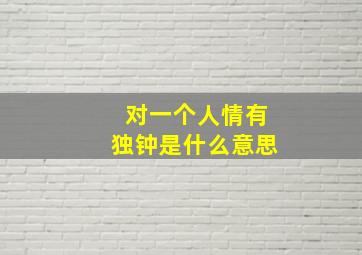 对一个人情有独钟是什么意思