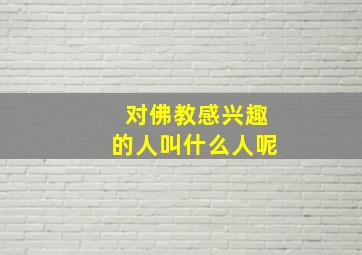 对佛教感兴趣的人叫什么人呢