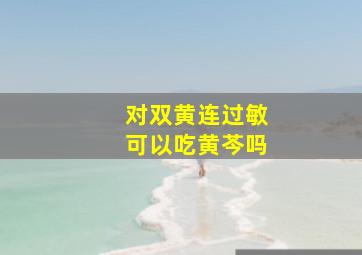 对双黄连过敏可以吃黄芩吗