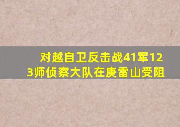 对越自卫反击战41军123师侦察大队在庚雷山受阻