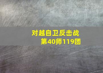 对越自卫反击战第40师119团